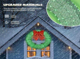 120cm Pre-lit Outdoor Christmas Wreath Decoration, Lighted Metal Wreath with Red Bow, Remote Control 48363038