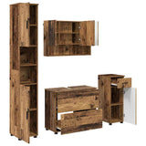 Bathroom Furniture Set 4 pcs Old Wood Engineered Wood and Metal 3393061