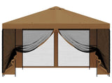 Garden Gazebo with Sidewalls 3 x 3 m Beige Polyester and Steel 900361