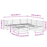 Garden Sofa Set Natural wood Solid pine wood 6 Piece Set Modular 3299441