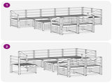 Outdoor Sofa Set 9 pcs White 59 x 59 x 37 cm Solid Acacia Wood 3392089