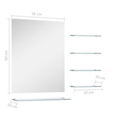 Wall Mirror with 5 Shelves Silver 50x60 cm 249444