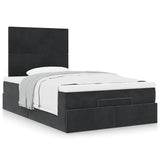 Ottoman Bed with Mattresses Black 120x200cm Velvet 3313393