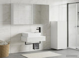 Bathroom Furniture Set 4 pcs White Engineered Wood and Glass 3407399