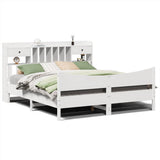 Bed Frame without Mattress White 180x200 cm Super King Solid Wood Pine 3323369