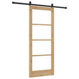 Sliding Door ORKDAL Natural and Black 83 x 202 cm 3331829