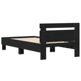 Bed Frame Black Oak 193 x 95 x 88 cm Engineered Wood 874123