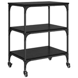 Kitchen Trolley Black Oak 60 x 41 x 76 cm Engineered Wood 883010