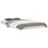 Bed Frame Natural Pine Solid wood, Plywood Single 823454