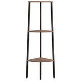3-Tier Corner Shelf Dark Brown and Black 45.5x31.5x120 cm 336389