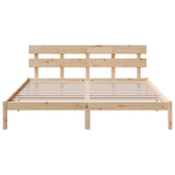 Bed Frame with Headboard Brown 200 x 200 cm Solid Pine wood 872149