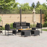 Garden Sofa Set 6 pcs Black Poly Rattan 4104700