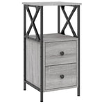 ZNTS Bedside Cabinets 2 pcs Grey Sonoma 34x35.5x70 cm Engineered Wood 825950