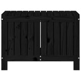 Garden Storage Box Black 76x42.5x54 cm Solid Wood Pine 823826