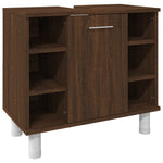 ZNTS 3 Piece Bathroom Cabinet Set Brown Oak Engineered Wood 3187608