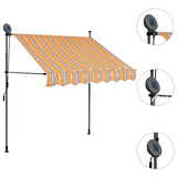Manual Retractable Awning with LED 150 cm Yellow and Blue 145849