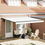 Retractable Awning White 400 x 300 cm Polyester and Metal 3330638