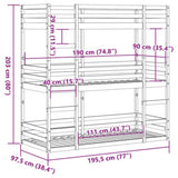 Triple Bunk Bed without Mattress Wax Brown 90x190 cm Single Solid Wood Pine 3284259