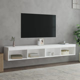 TV Cabinets with LED Lights 2 pcs White 100x30x30 cm 837156