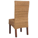 Dining Chairs 6 pcs Brown Natural Rattan 274205