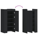 Shoe Cabinet Black 52x37.5x100 cm Engineered Wood 848438