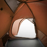 Camping Tent Dome 4-Person Grey and Orange Waterproof 94337