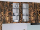 Wall Glass Cabinet LUCCA Smoked Oak 80 x 31 x 100 cm 885160