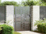 Garden Gate with Lock Black 110 x 180 cm Powder-Coated Steel 42015902