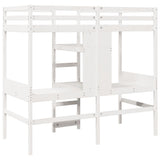Loft Bed Frame without Mattress White 75x190cm Solid Wood Pine 3308551