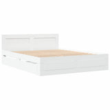 Bed Frame with Drawer 2 pcs White 150 x 200 cm Engineered Wood 3402858