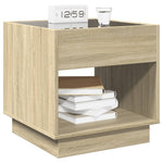 ZNTS Bedside Table with Infinity LED Sonoma Oak 50x50x50 cm 3284086