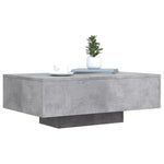 ZNTS Coffee Table with LED Lights Concrete Grey 85x55x31 cm 836612