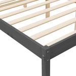 ZNTS Senior Bed without Mattress Grey 200x200cm Solid Wood Pine 810636