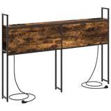 Storage Headboard with Charging Station Smoked oak 150 cm 859812