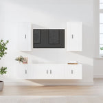 5 Piece TV Cabinet Set White Engineered Wood 3188678