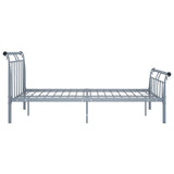 Bed Frame without Mattress Grey Metal 140x200 cm 325041