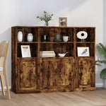 Highboards 3 pcs Smoked Oak Engineered Wood 3185308