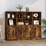 Highboards 3 pcs Smoked Oak Engineered Wood 3185308