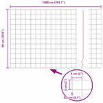 Fence with Posts Grey 0.6 x 10 m Steel 3336055