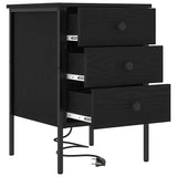 Bedside Cabinet Black Oak 42 x 41 x 61 cm Engineered Wood 859480
