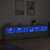 Sideboard with LED Lights Concrete Grey 283x37x67 cm 3209019