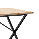 ZNTS Dining Table X-Frame 180x90x75.5 cm Solid Wood Pine and Steel 3282766