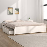 3103534 Bed Frame without Mattress with Drawers White 200x200 cm