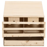Chicken Laying Nest 2 Compartments 63x40x65 cm Solid Pine Wood 170651