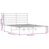 Metal Bed Frame without Mattress with Headboard White 120x190cm 352365