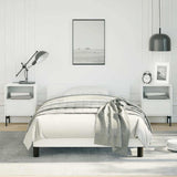 Bed Frame without Mattress White Twin Faux Leather 347526