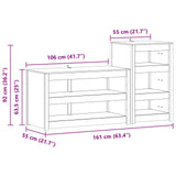 Outdoor Kitchen Cabinet MEPPEL 2 pcs White Solid Pine Wood 3443795