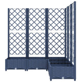 Garden Planter with Trellis Blue Grey 120x120x121.5 cm PP 318256