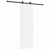 Sliding Door White and Black 73.5 x 211 cm Solid Pine Wood 3333357