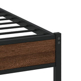 Metal Bed Frame without Mattress Brown Oak 183x213 cm 3308509
